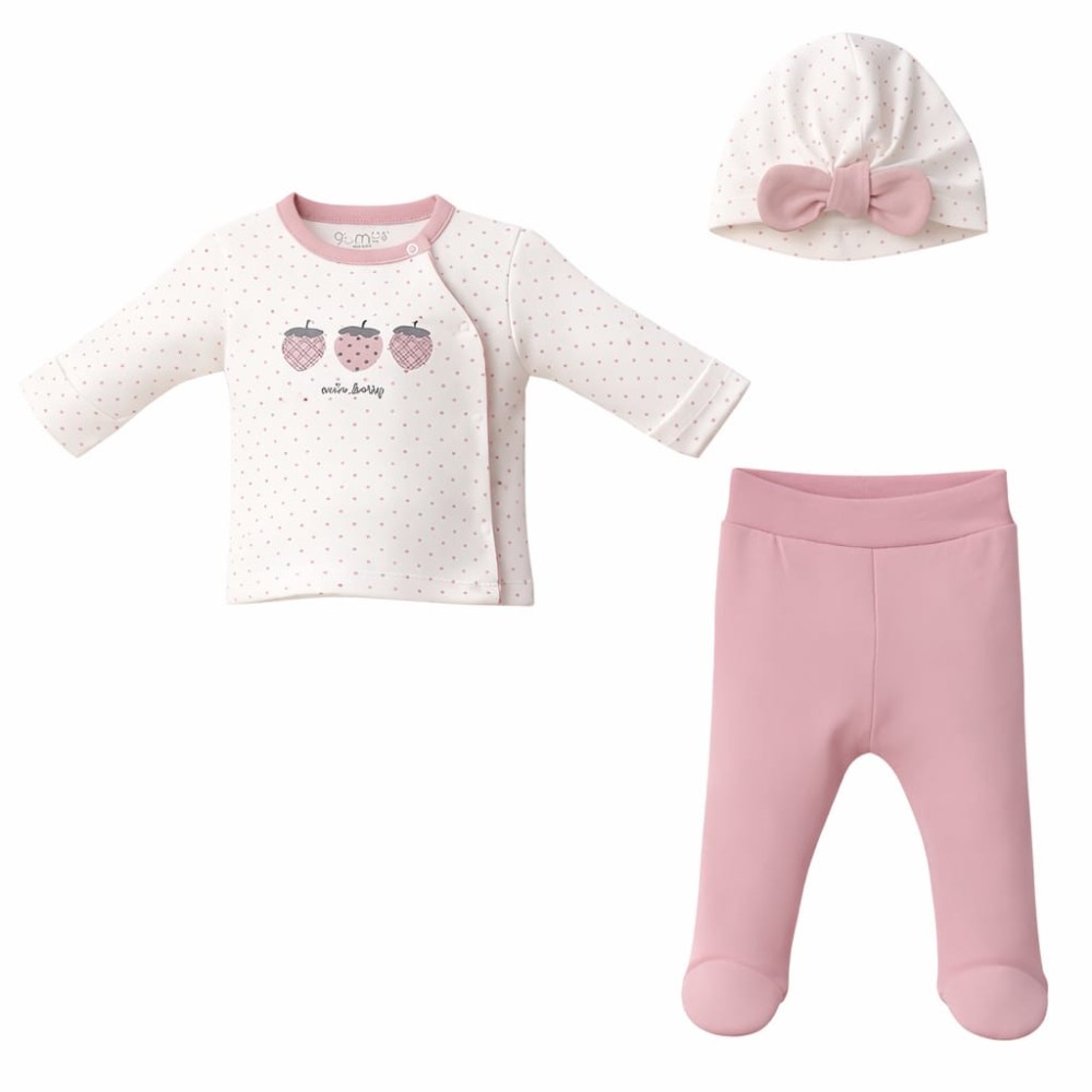 Σετ Νεογέννητο 3Τμχ Για Κορίτσι 0-3 Μηνών Ροζ