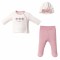 Σετ Νεογέννητο 3Τμχ Για Κορίτσι 0-3 Μηνών Ροζ