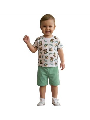 Βρεφικό Σετ Για Αγόρι 6-24 Μηνών Λευκό-Πράσινο