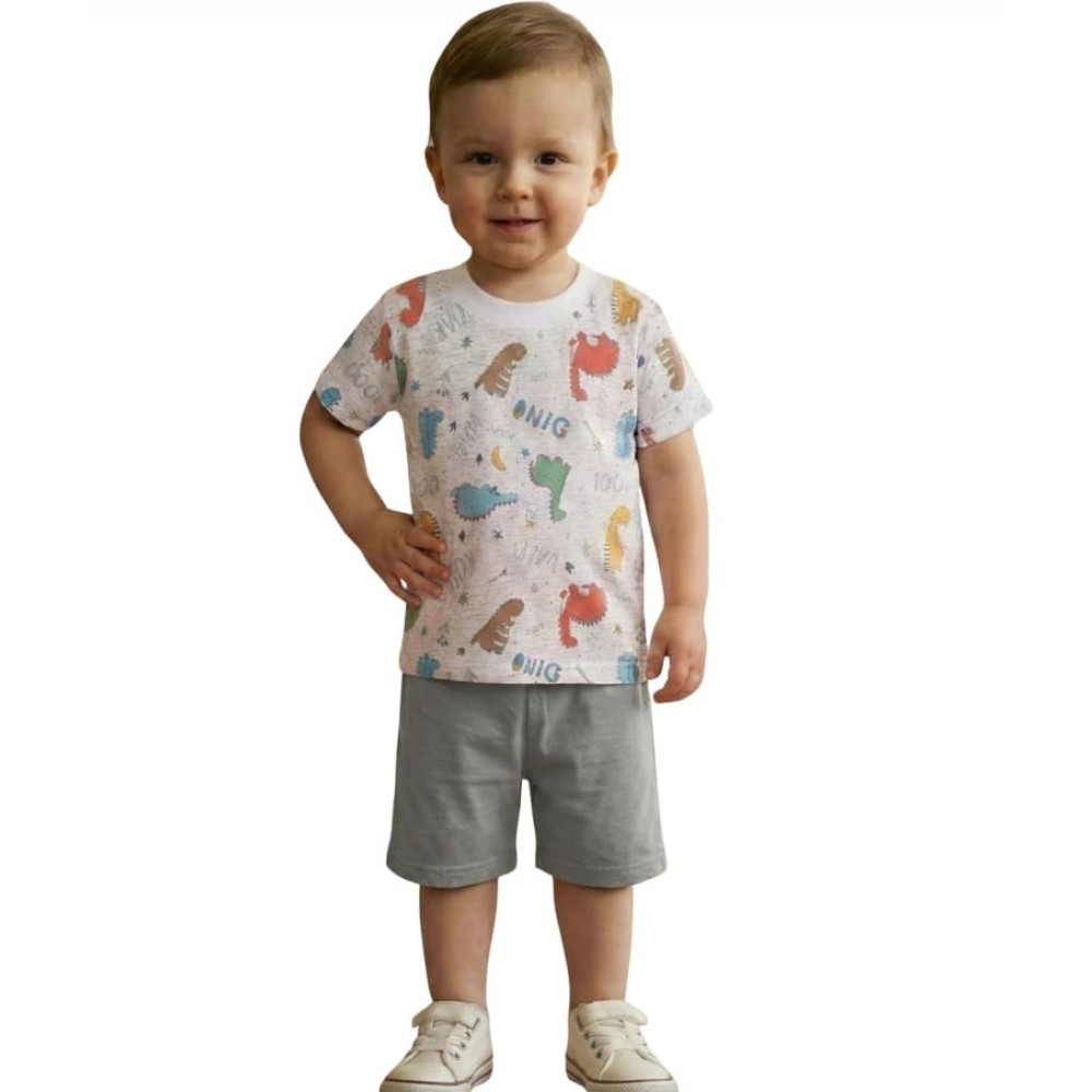 Βρεφικό Σετ Για Αγόρι 6-24 Μηνών Λευκό-Γκρι