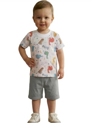 Βρεφικό Σετ Για Αγόρι 6-24 Μηνών Λευκό-Γκρι