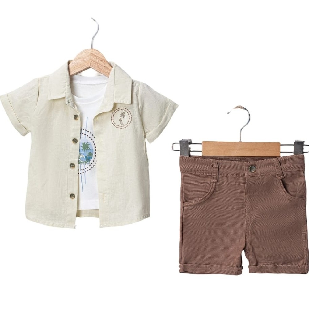 Βρεφικό Σετ 3Τμχ Για Αγόρι 6-24 Μηνών Καφέ