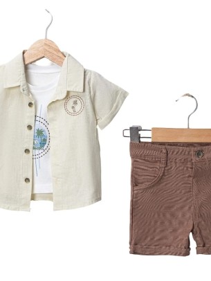 Βρεφικό Σετ 3Τμχ Για Αγόρι 6-24 Μηνών Καφέ