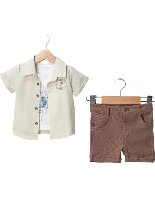 Βρεφικό Σετ 3Τμχ Για Αγόρι 6-24 Μηνών Καφέ