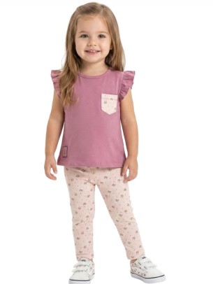 Βρεφικό Σετ Για Κορίτσι 9-36 Μηνών Κερασί