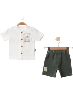 Βρεφικό Σετ Για Αγόρι 6-18 Μηνών Λευκό-Πράσινο