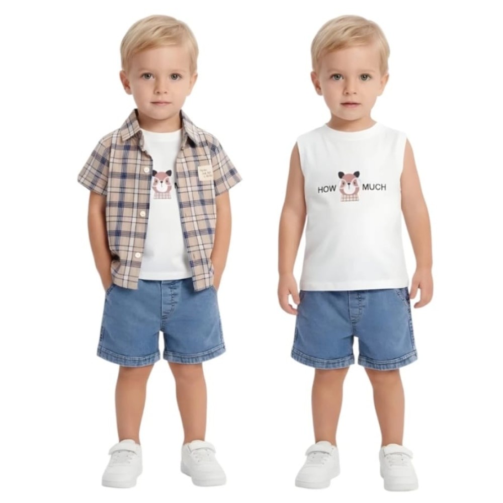 Βρεφικό Σετ Για Αγόρι 6-24 Μηνών Μπεζ- Σκούρο Μπλε