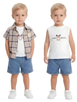 Βρεφικό Σετ Για Αγόρι 6-24 Μηνών Μπεζ- Σκούρο Μπλε