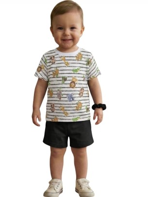 Βρεφικό Σετ Για Αγόρι 6-24 Μηνών Λευκό-Μαύρο