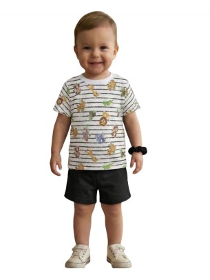 Βρεφικό Σετ Για Αγόρι 6-24 Μηνών Λευκό-Μαύρο