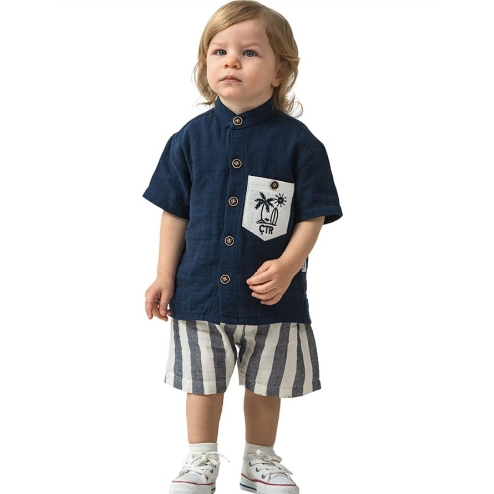 Βρεφικό Σετ Για Αγόρι 6-24 Μηνών Σκούρο Μπλε