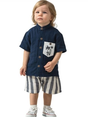 Βρεφικό Σετ Για Αγόρι 6-24 Μηνών Σκούρο Μπλε