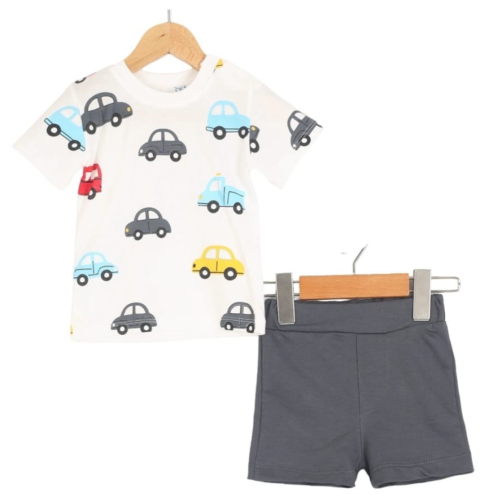 Βρεφικό Σετ Για Αγόρι 6-18 Μηνών Λεύκο-Γκρι