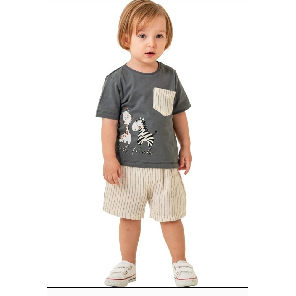 Βρεφικό Σετ Για Αγόρι 9-24 Μηνών Ανθρακί