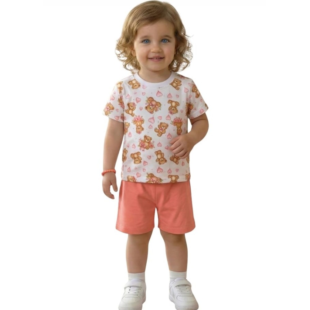 Βρεφικό Σετ Για Κορίτσι 6-24 Μηνών Λευκό-Ροζ