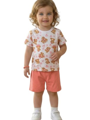 Βρεφικό Σετ Για Κορίτσι 6-24 Μηνών Λευκό-Ροζ