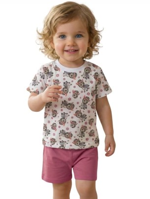 Βρεφικό Σετ Για Κορίτσι 6-24 Μηνών Κερασί