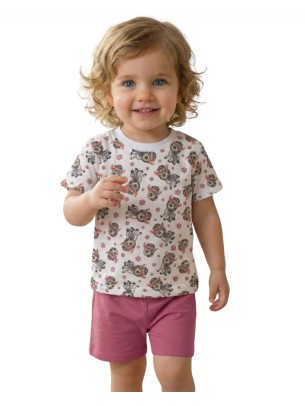 Βρεφικό Σετ Για Κορίτσι 6-24 Μηνών Κερασί