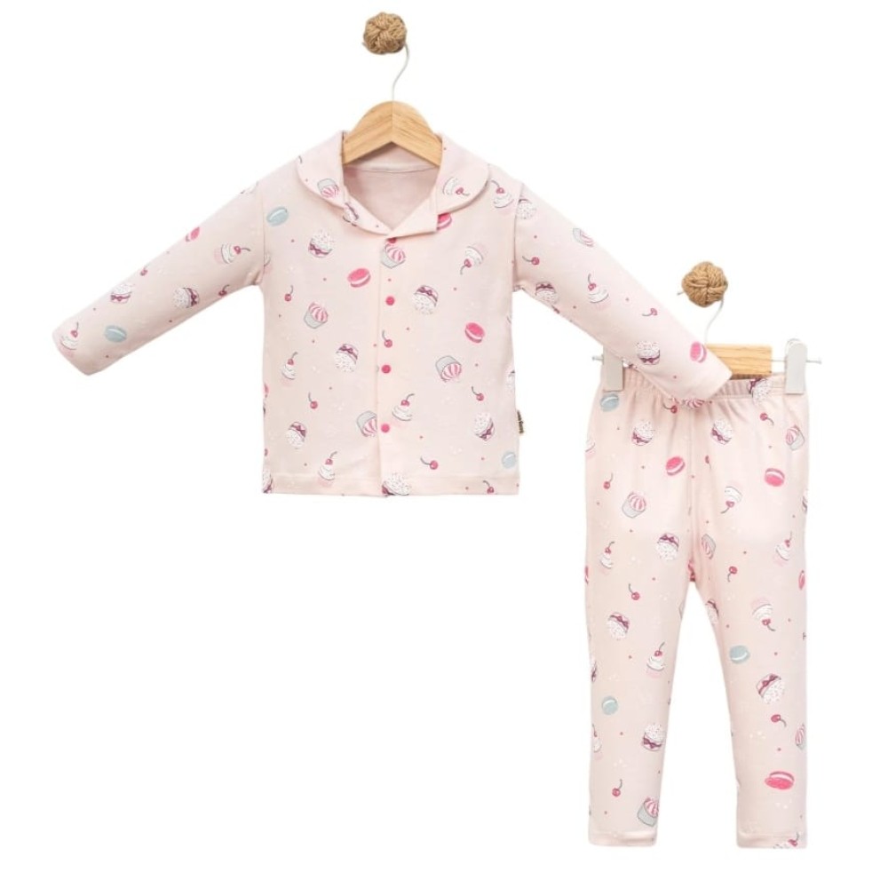 Βρεφική Σετ Πιτζάμα Για Κορίτσι 6-24 Μηνών Πούδρα