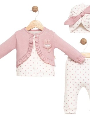 Σετ Νεογέννητο 3Τμχ Για Κορίτσι 0-3 Μηνών Ροζ