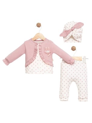 Σετ Νεογέννητο 3Τμχ Για Κορίτσι 0-3 Μηνών Ροζ