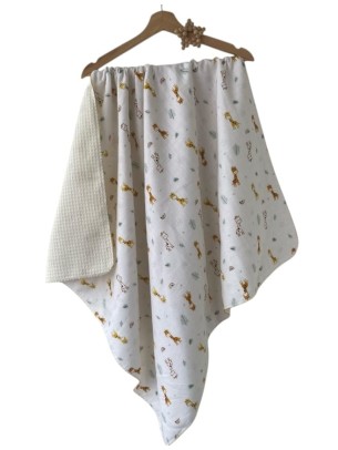 Βρεφική Κουβέρτα Αγκαλιάς Μουσελίνα -Πικέ Εκρού