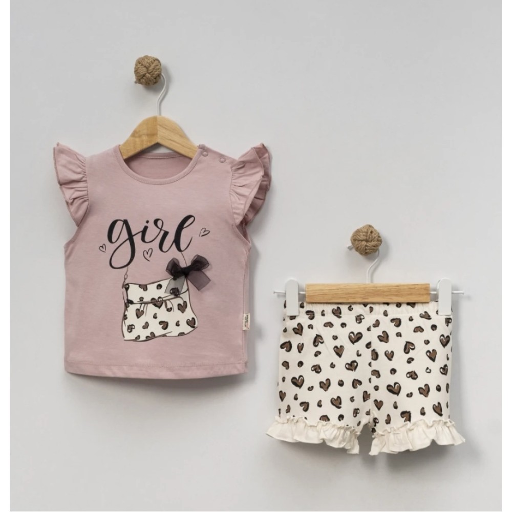 Βρεφικό Σετ Για Κορίτσι 6-24 Μηνών Κοραλί Χρώμα