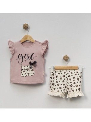 Βρεφικό Σετ Για Κορίτσι 6-24 Μηνών Κοραλί Χρώμα