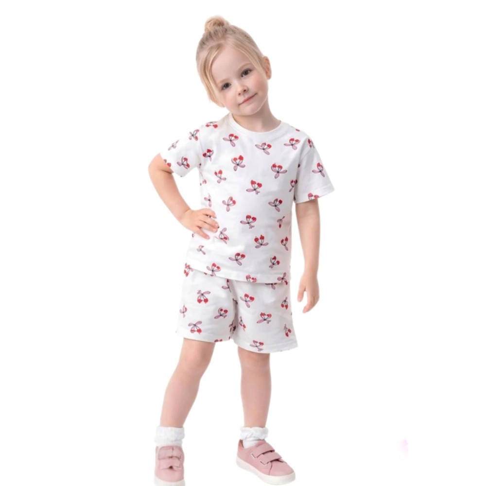 Παιδικό Σετ Πιτζάμα Για Κορίτσι 2-5 Χρονών Λευκό