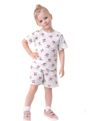 Παιδικό Σετ Πιτζάμα Για Κορίτσι 6-9 Χρονών Λευκό