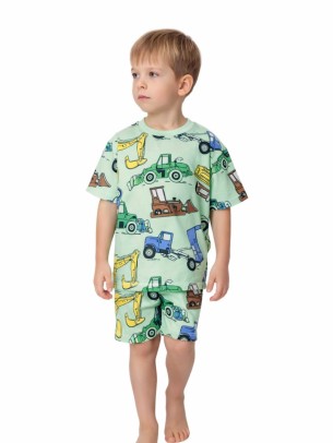 Παιδικό Σετ Πιτζάμα Για Αγόρι 6-9 Χρονών Λαχανί