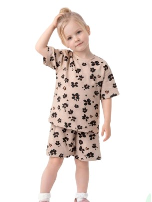 Παιδικό Σετ Πιτζάμα Για Κορίτσι 6-9 Χρονών Καφέ