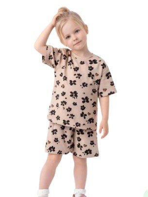 Παιδικό Σετ Πιτζάμα Για Κορίτσι 6-9 Χρονών Καφέ