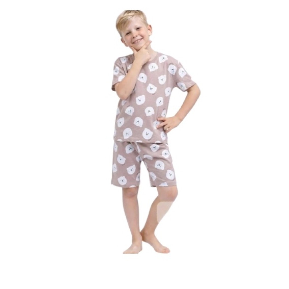 Παιδικό Σετ Πιτζάμα Για Αγόρι 6-9 Χρονών Μπεζ
