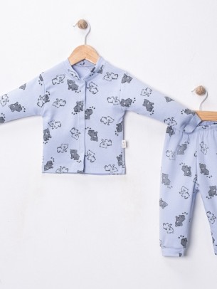 Βρεφική  Σετ Πιτζάμα Για  Αγόρι 3-12 Μηνών Μπλε