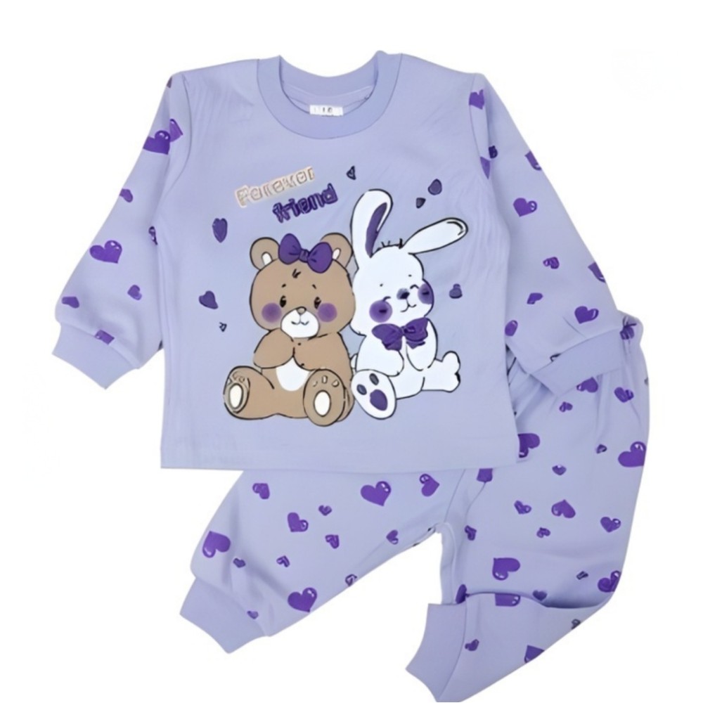 Βρεφική  Σετ Πιτζάμα Για Κορίτσι 6-12 Μηνών Μωβ