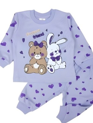 Βρεφική  Σετ Πιτζάμα Για Κορίτσι 6-12 Μηνών Μωβ