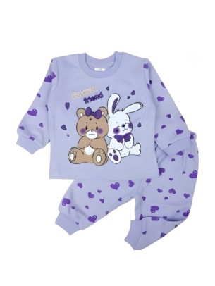 Βρεφική  Σετ Πιτζάμα Για Κορίτσι 6-12 Μηνών Μωβ