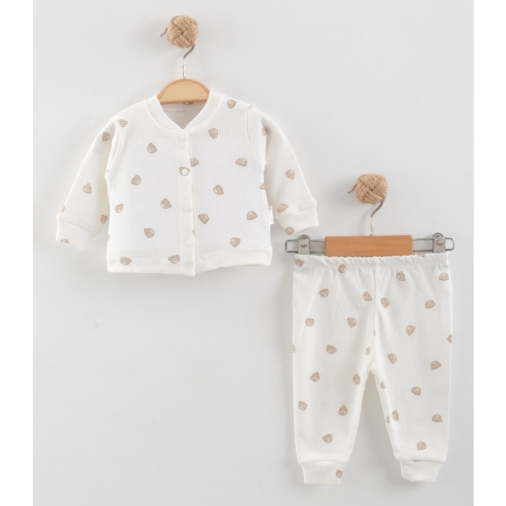 Βρεφική  Σετ Πιτζάμα Για Αγόρι 0-9 Μηνών Λευκό
