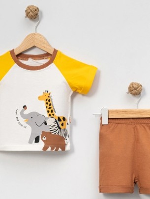 Βρεφικό Σετ Για Αγόρι 6-24 Μηνών Μουσταρδί-Καφέ