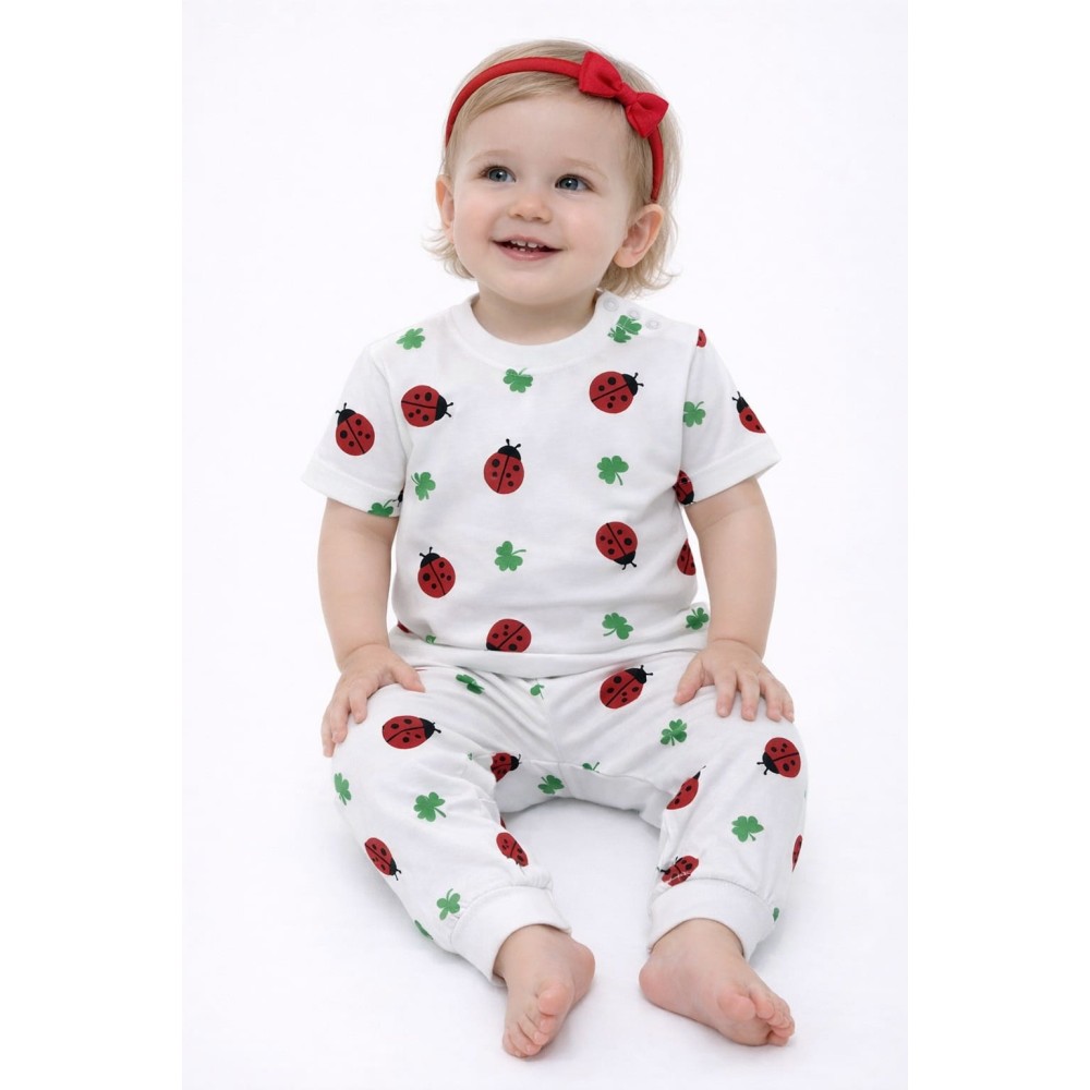 Βρεφική Σετ Πιτζάμα Για Κορίτσι 6-24 Μηνών Λευκό