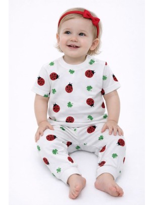 Βρεφική Σετ Πιτζάμα Για Κορίτσι 6-24 Μηνών Λευκό