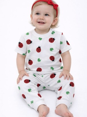 Βρεφική Σετ Πιτζάμα Για Κορίτσι 6-24 Μηνών Λευκό