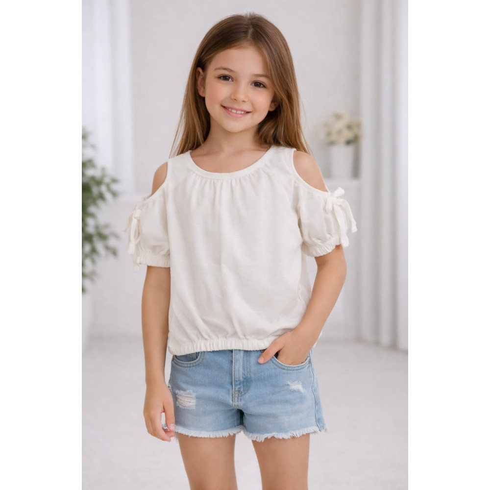 Παιδική Μπλούζα Για Κορίτσι 3-8 Χρονών Εκρού
