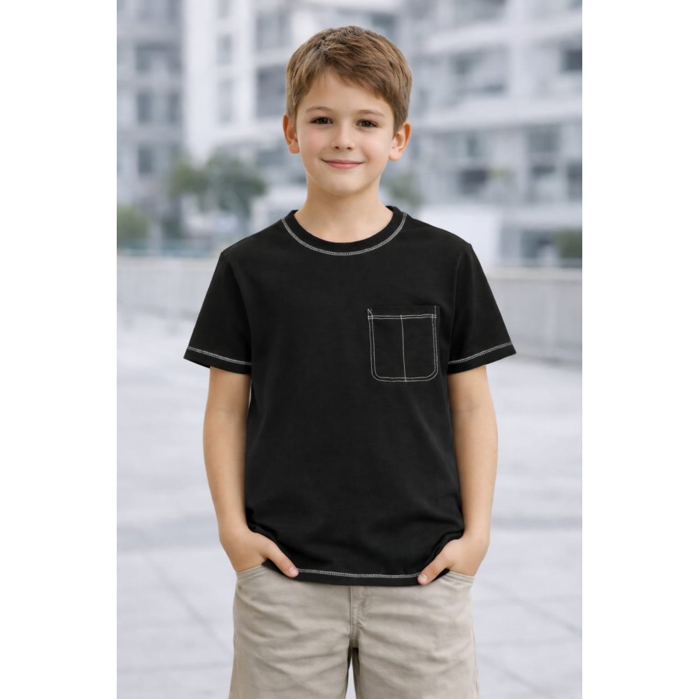 Παιδική Μπλούζα Για Αγόρι 8-14 Χρονών Μαύρο