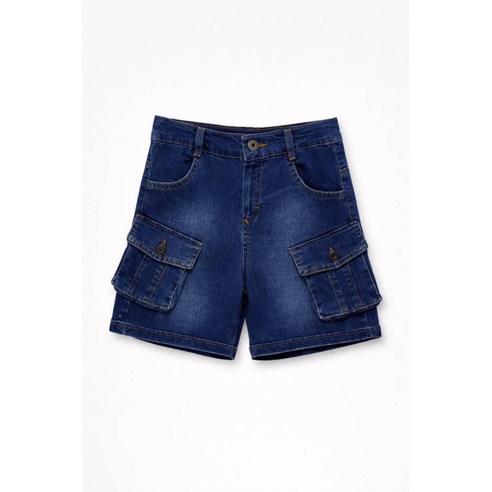 Παιδικό Τζιν Σορτς Παντελόνι Για Αγόρι 6-10 Χρονών Σκούρο Μπλε