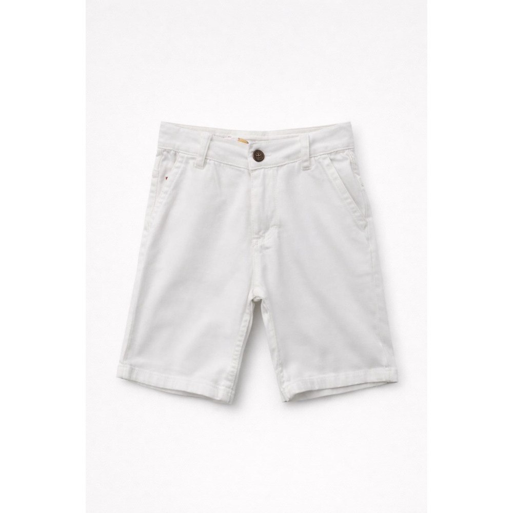 Παιδική Βερμούδα Παντελόνι Για Αγόρι 3-7 Χρονών Λευκό
