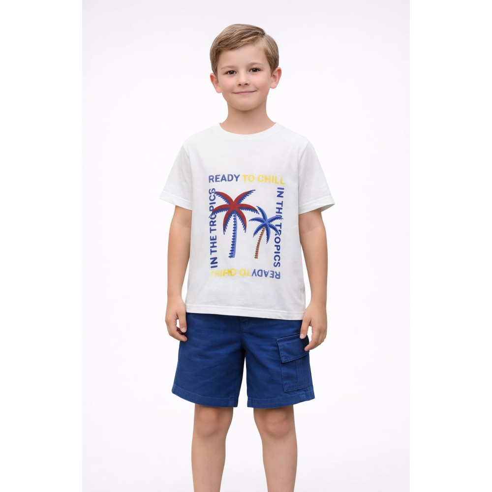 Παιδική Μπλούζα Για Αγόρι 6-10 Χρονών Λευκό 