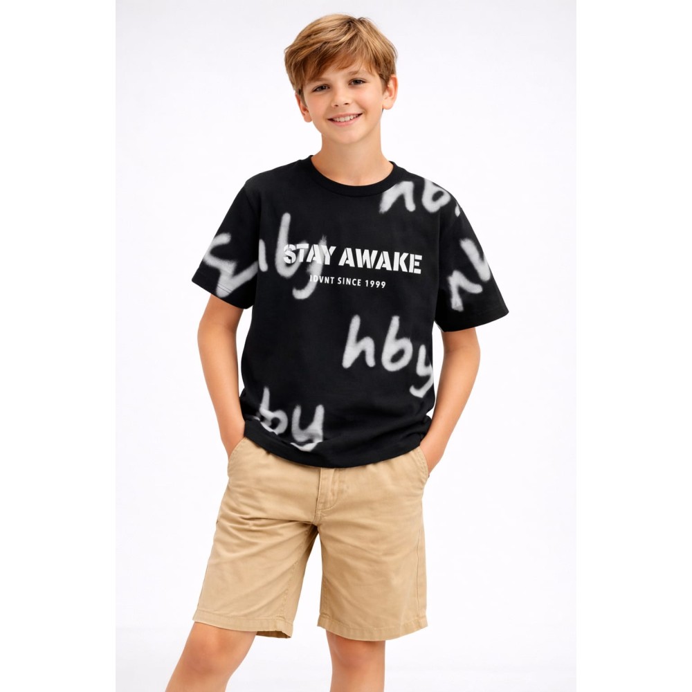 Παιδική Μπλούζα Για Αγόρι 10-14 Χρονών Μαύρο