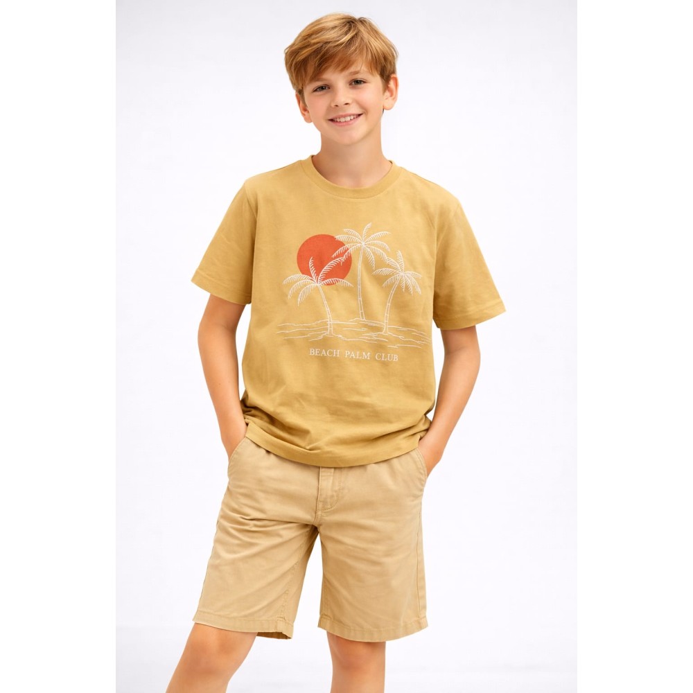 Παιδική Μπλούζα Για Αγόρι 10-14 Χρονών Κίτρινο 